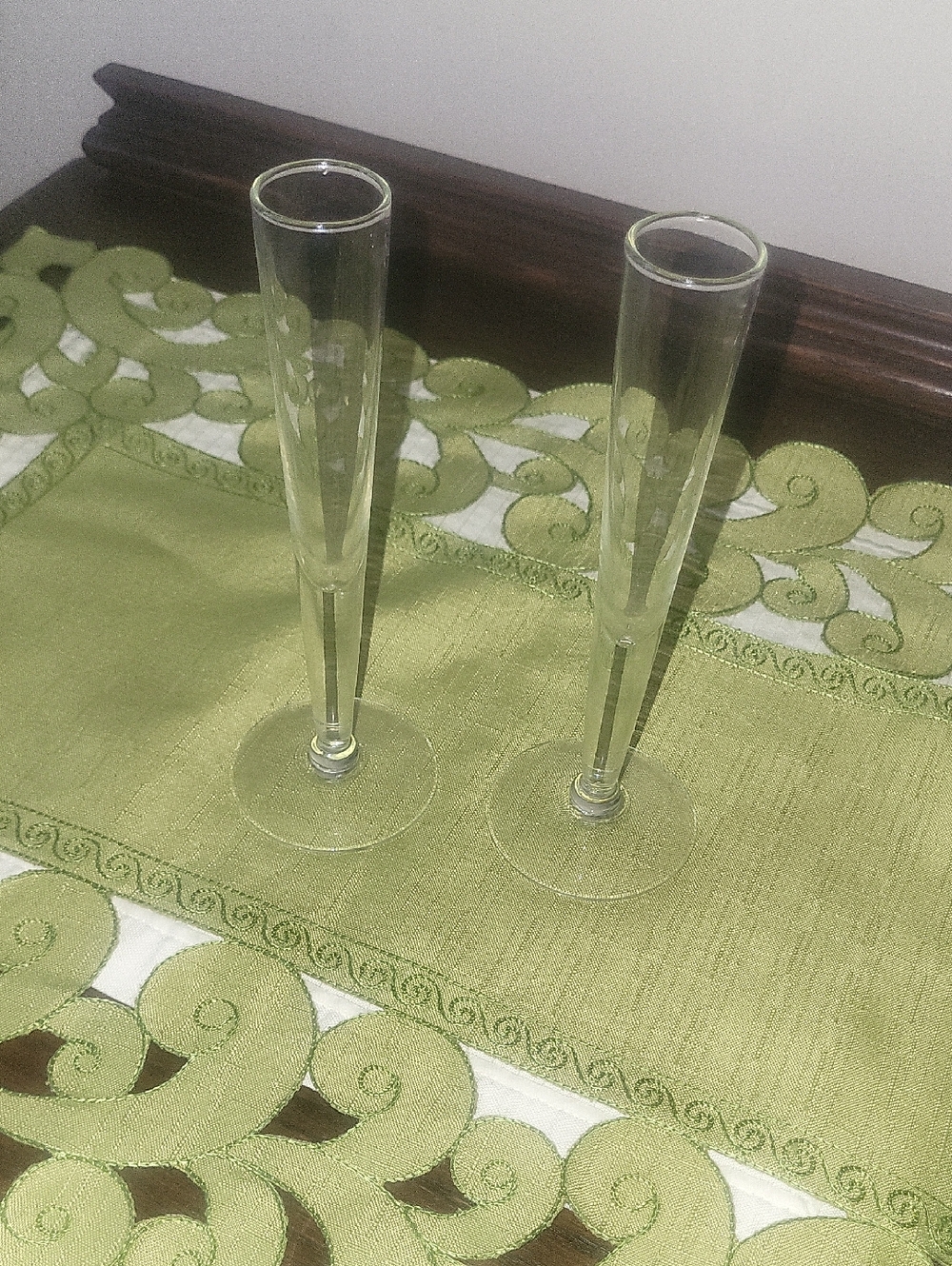 Vintage Clear Glass Flutes - Set of 2
